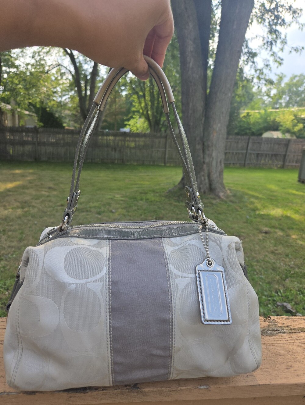 Coach Y2K Silver Satchel Shoulder Bag #13283